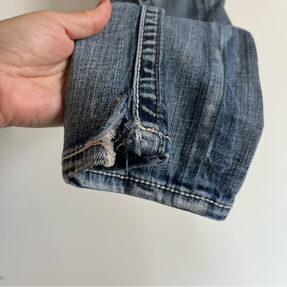 BKE Jake Straight Leg Denim Jeans Light Wash Distressed Read Notes Ripped 36 R - Picture 6 of 11